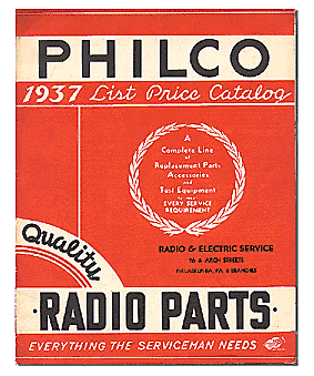 1937 Philco Parts Catalog